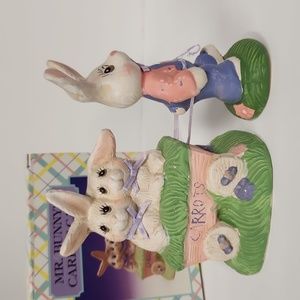 1995 Magic Creations Ceramic "Mr. Bunny's Carrot Cart"
